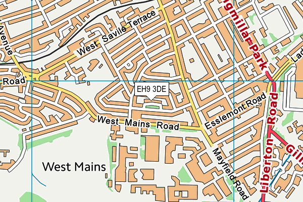 EH9 3DE map - OS VectorMap District (Ordnance Survey)