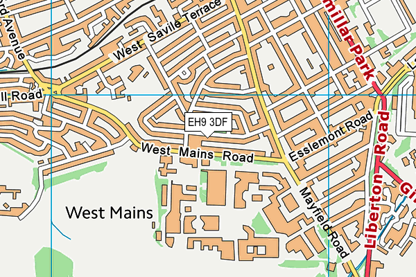 EH9 3DF map - OS VectorMap District (Ordnance Survey)