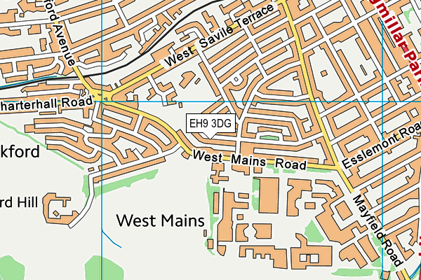 EH9 3DG map - OS VectorMap District (Ordnance Survey)