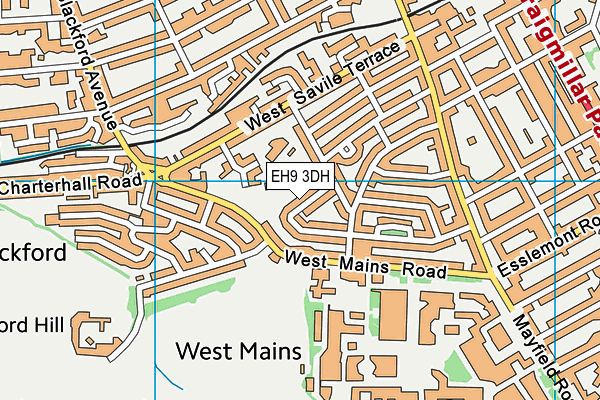 EH9 3DH map - OS VectorMap District (Ordnance Survey)