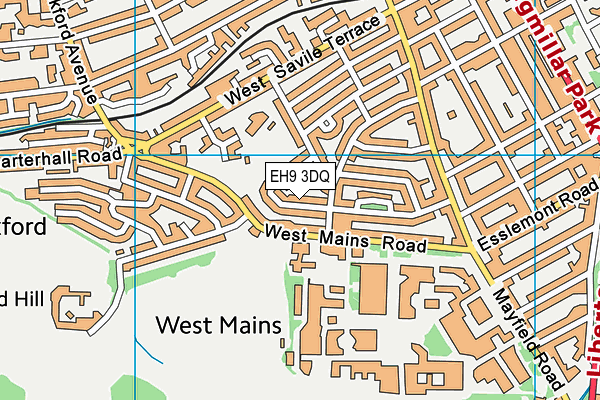EH9 3DQ map - OS VectorMap District (Ordnance Survey)