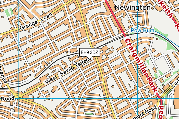 EH9 3DZ map - OS VectorMap District (Ordnance Survey)