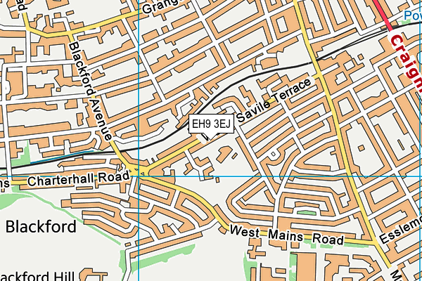 EH9 3EJ map - OS VectorMap District (Ordnance Survey)