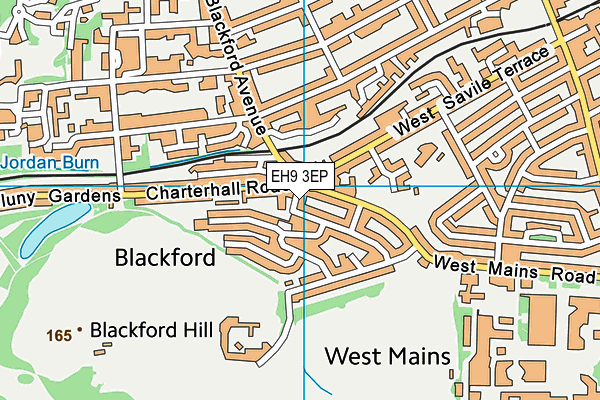 EH9 3EP map - OS VectorMap District (Ordnance Survey)