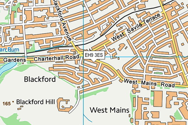 EH9 3ES map - OS VectorMap District (Ordnance Survey)