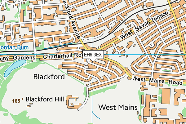 EH9 3EX map - OS VectorMap District (Ordnance Survey)