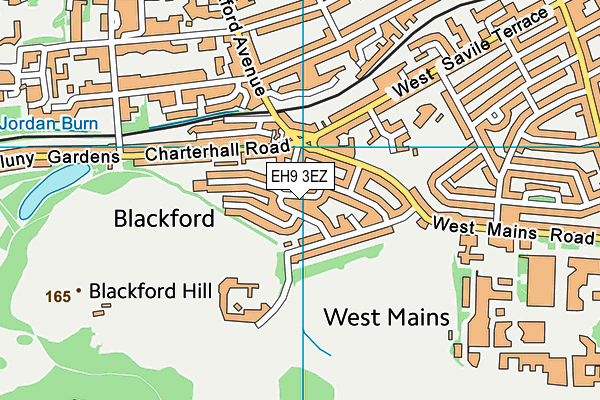 EH9 3EZ map - OS VectorMap District (Ordnance Survey)