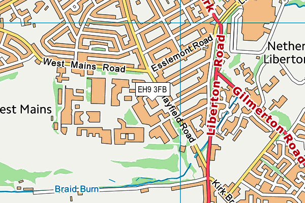 EH9 3FB map - OS VectorMap District (Ordnance Survey)