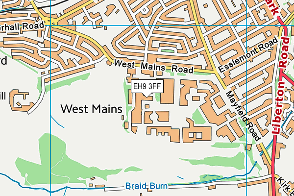 EH9 3FF map - OS VectorMap District (Ordnance Survey)