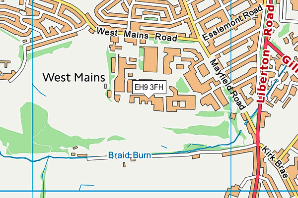 EH9 3FH map - OS VectorMap District (Ordnance Survey)