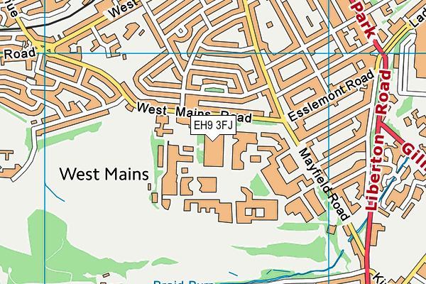 EH9 3FJ map - OS VectorMap District (Ordnance Survey)