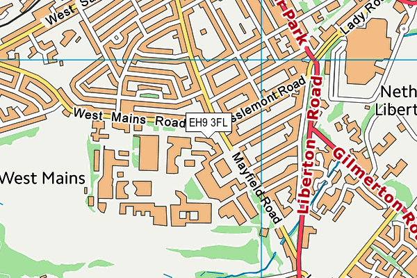EH9 3FL map - OS VectorMap District (Ordnance Survey)