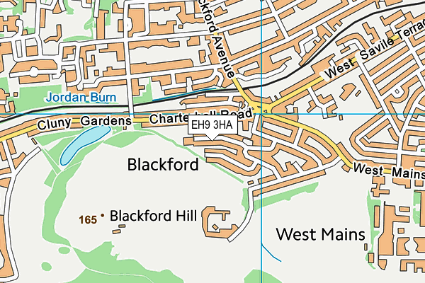 EH9 3HA map - OS VectorMap District (Ordnance Survey)