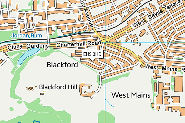 EH9 3HD map - OS VectorMap District (Ordnance Survey)