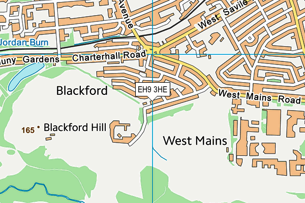 EH9 3HE map - OS VectorMap District (Ordnance Survey)