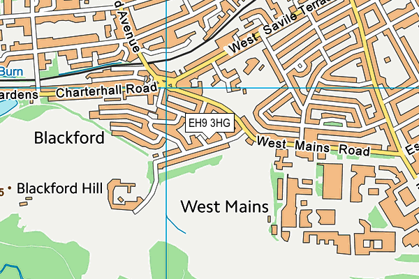 EH9 3HG map - OS VectorMap District (Ordnance Survey)