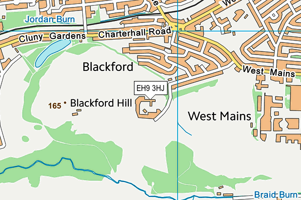 EH9 3HJ map - OS VectorMap District (Ordnance Survey)