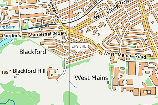 EH9 3HL map - OS VectorMap District (Ordnance Survey)