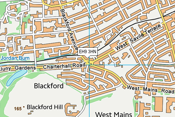EH9 3HN map - OS VectorMap District (Ordnance Survey)