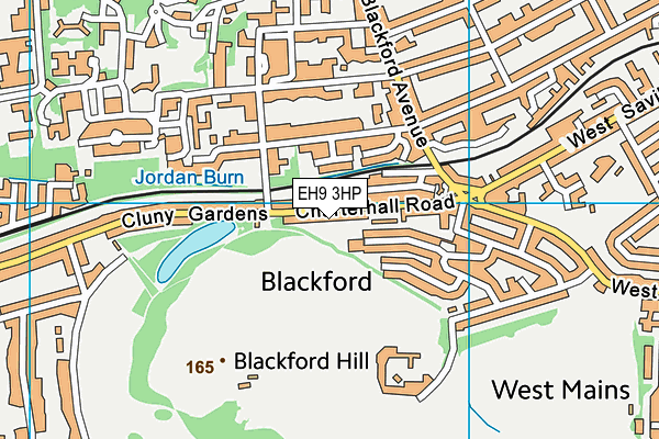 EH9 3HP map - OS VectorMap District (Ordnance Survey)