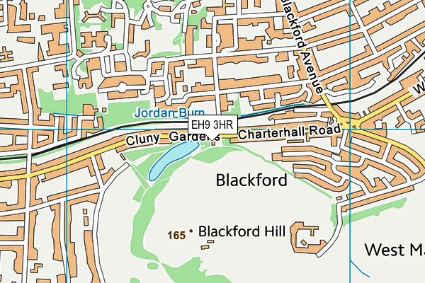 EH9 3HR map - OS VectorMap District (Ordnance Survey)