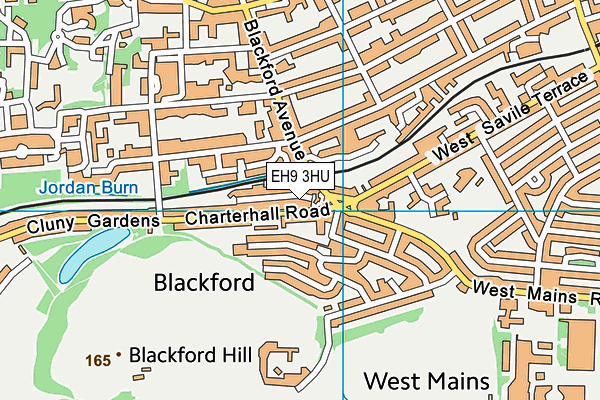 EH9 3HU map - OS VectorMap District (Ordnance Survey)