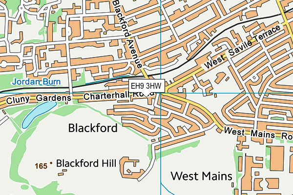 EH9 3HW map - OS VectorMap District (Ordnance Survey)