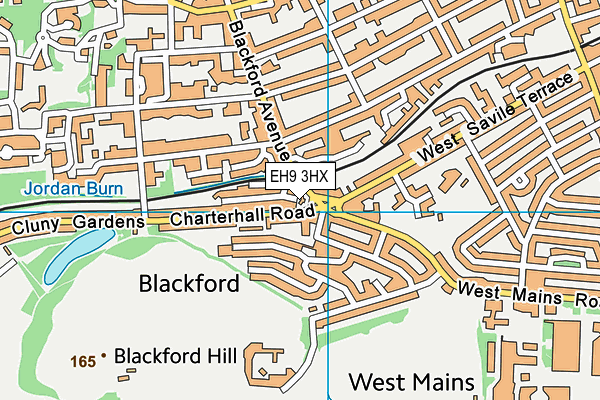 EH9 3HX map - OS VectorMap District (Ordnance Survey)