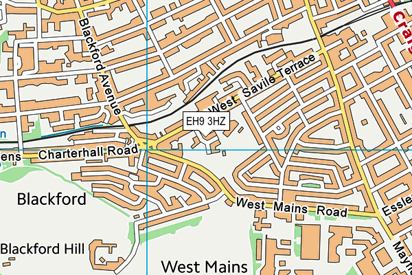 EH9 3HZ map - OS VectorMap District (Ordnance Survey)