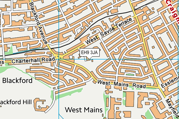 EH9 3JA map - OS VectorMap District (Ordnance Survey)