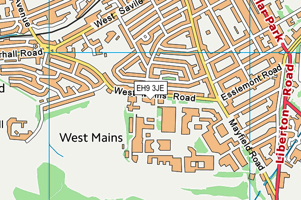 EH9 3JE map - OS VectorMap District (Ordnance Survey)