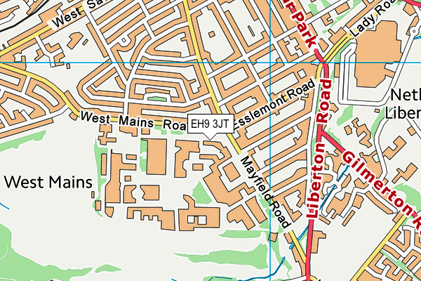 EH9 3JT map - OS VectorMap District (Ordnance Survey)