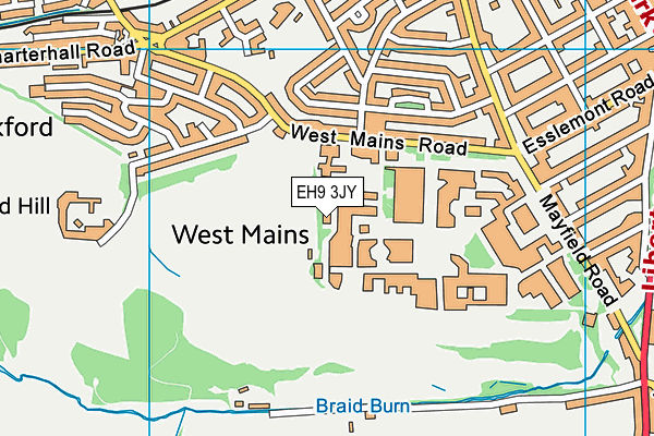 EH9 3JY map - OS VectorMap District (Ordnance Survey)