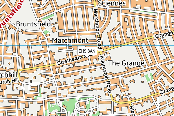 EH9 8AN map - OS VectorMap District (Ordnance Survey)