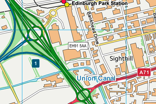 EH91 5AA map - OS VectorMap District (Ordnance Survey)