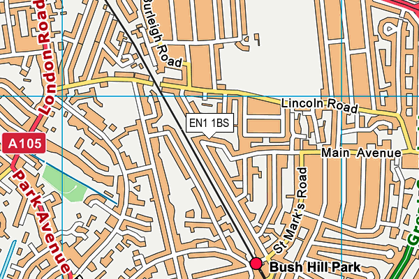 EN1 1BS map - OS VectorMap District (Ordnance Survey)