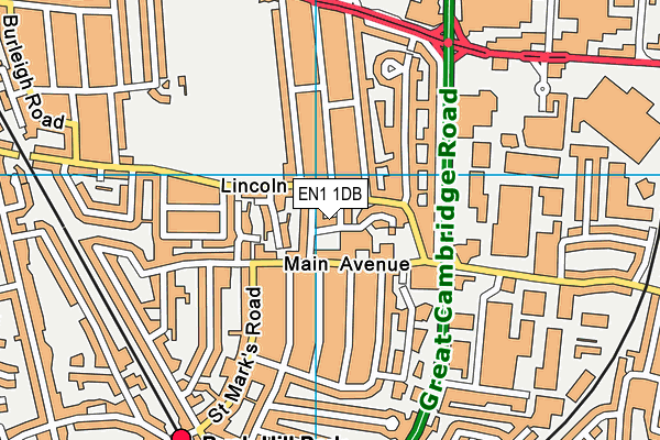 EN1 1DB map - OS VectorMap District (Ordnance Survey)