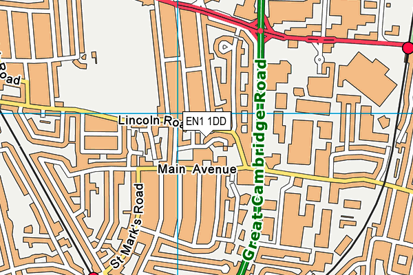EN1 1DD map - OS VectorMap District (Ordnance Survey)