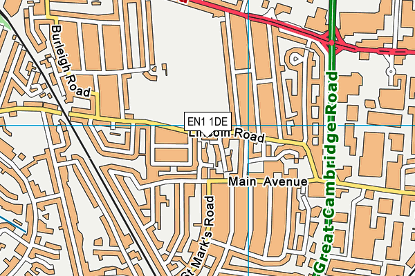 EN1 1DE map - OS VectorMap District (Ordnance Survey)