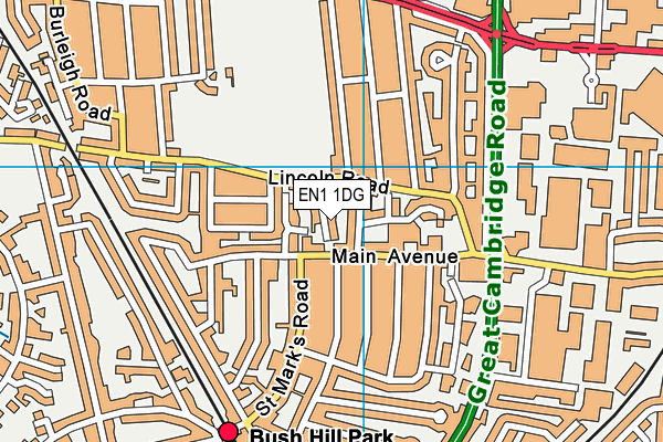 EN1 1DG map - OS VectorMap District (Ordnance Survey)