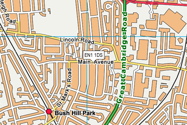 Bush Hill Park Primary School map (EN1 1DS) - OS VectorMap District (Ordnance Survey)