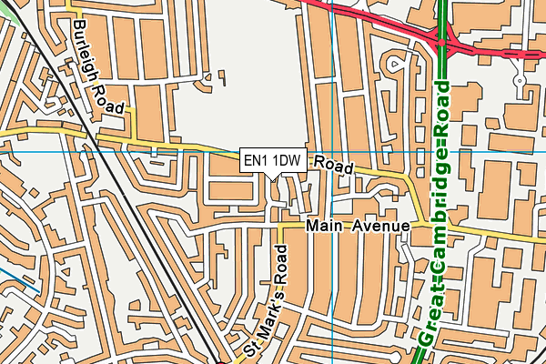 EN1 1DW map - OS VectorMap District (Ordnance Survey)