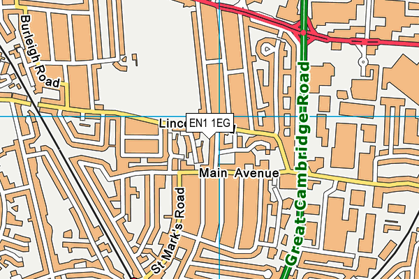 EN1 1EG map - OS VectorMap District (Ordnance Survey)