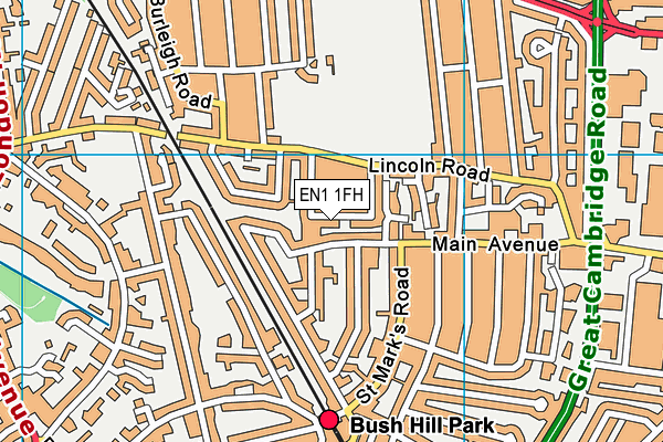 EN1 1FH map - OS VectorMap District (Ordnance Survey)