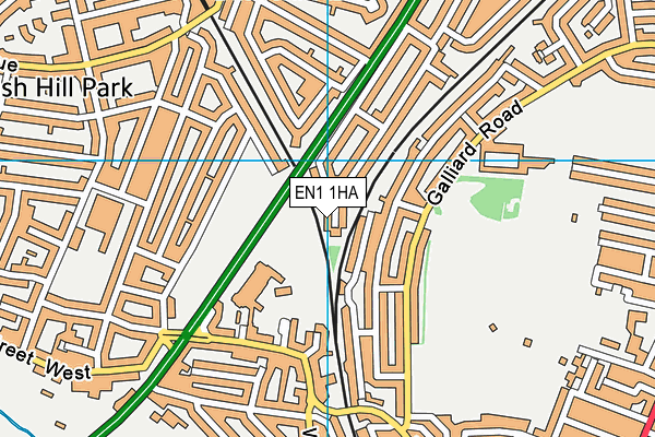 EN1 1HA map - OS VectorMap District (Ordnance Survey)