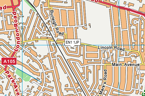 EN1 1JP map - OS VectorMap District (Ordnance Survey)