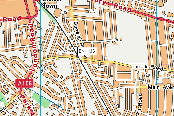 EN1 1JS map - OS VectorMap District (Ordnance Survey)