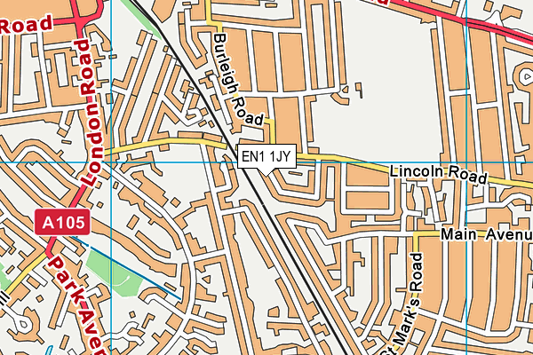 EN1 1JY map - OS VectorMap District (Ordnance Survey)