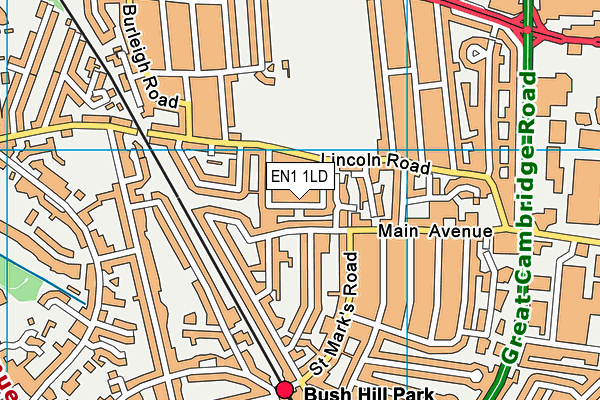 EN1 1LD map - OS VectorMap District (Ordnance Survey)