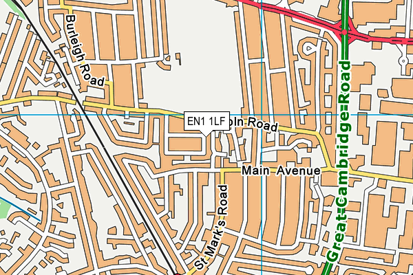 EN1 1LF map - OS VectorMap District (Ordnance Survey)